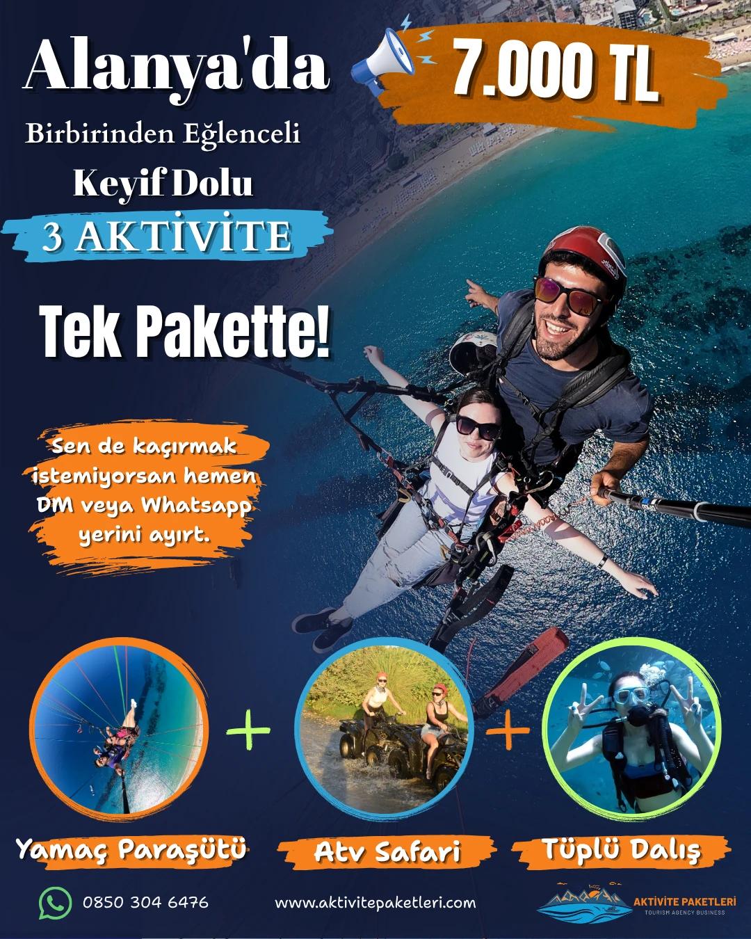 Alanya Uç-Dal-Sür Paketi (Yamaç Paraşütü + ATV Safari + Tüplü Dalış) 1